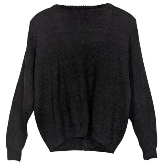 VTG 90s Floral Beaded V Neck Button Front Cardigan Sweater Cottagecore Grandma L - Picture 2 of 10